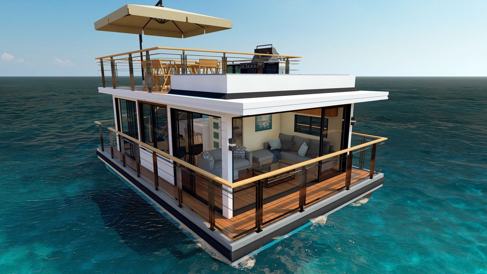 Waterfront Weekends Custom Luxury Houseboat Sydney New South Wales   STARBOARD CORNER 